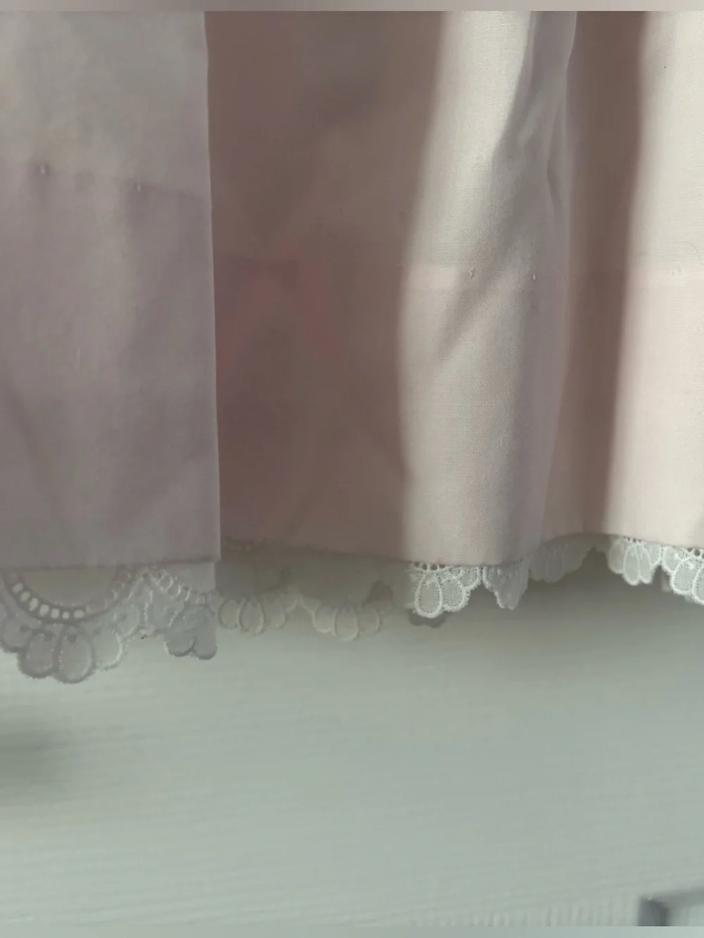 Classic Pink Cotton Dress with Embroidered Bib